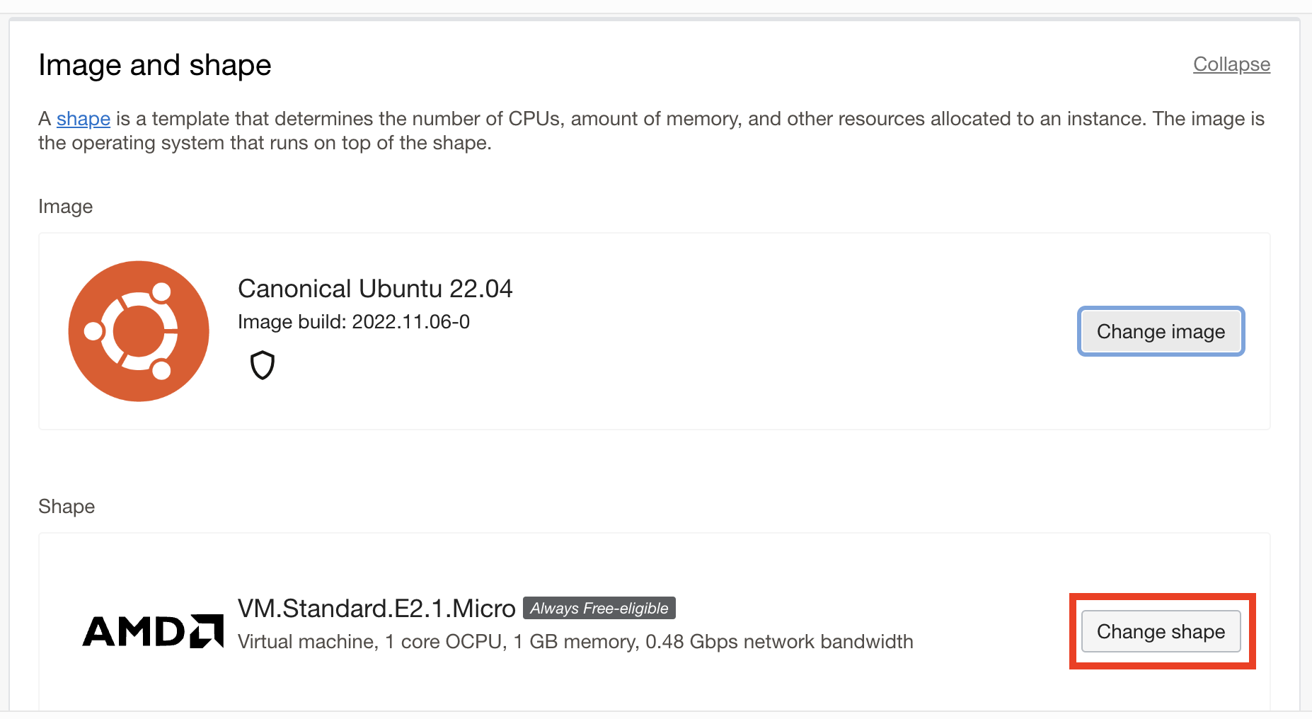 Screenshot of Oracle instance dashboard